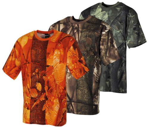 MFH US T-Shirt Hunter halbarm Jagd Print Shirt Army Wald Tarnshirt Neu